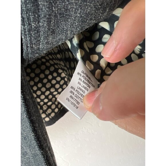 Isaac Mizrahi Linen Blend Blazer Sz 10 Grey Tweed Look - Picture 4 of 6